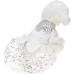 FLAdorepet Sparkling Rhinestone Dog Wedding Party Dress Tutu Skirt Luxury Lace Bow Dress Bride Costume For Small Dog Pet Apparel (S White) S White - Buy Online on GoSupps.com