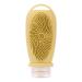 AuntYou Silicone Travel Refillable Bottle Set with Cleansing Brush - Portable Shampoo and Lotion Containers A Grayish Yellow