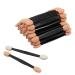 Jun-h 100 pieces dual ended oval make-up eyeshadow brushing disposable eyeshadow applicator double-sided sponge carrier suitable for women and girls who use make-up daily