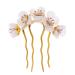 Beaupretty Vintage Hair Sticks Jade Flower Hair Chopsticks Chinese Hair Pins Antique Decorative Hair Forks Hair Accessory For Women (White)