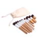 Allayu Makeup Brush Cosmetics Tool Women Supplies Bamboo Brushes Kit Aluminum Handle Rustproof Fine Workmanship Long-lasting Eyeliner