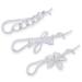 Parcelona French Twist n Clip Flower, Bow and Chain 4" Cellulose Acetate Metal Free Hair Barrette Clips Non Slip Fashion Durable Styling Women Hair Accessories Hair Clip for Girls, Made in France (Crystal Clear)