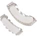 Iced Out Diamond Teeth Grillz Set for Men Women Plating Hip Hop Gold Grills for Your Teeth Teeth Jewelry and Accessories for Halloween Party Show Silver - Buy Online on GoSupps.com