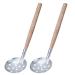 Alomejor 2 Pcs Ice Fishing Scoop Scoop Skimmer Ice Slush Scoop with Wood Handle Winter Outdoor Fishing Shovel Ice Tools,Metal Wood Design