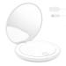 JRKJ LED Travel Makeup Mirror 10x Magnifying Folding Mirror Portable for Purse Pocket Handbag Round White
