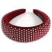 Retro Thicken Padded Velvet Diamante Wide Chunky Hair Band/Headband/Alice Band in Burgundy - Buy Online on GoSupps.com