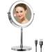 Lighted Makeup Mirror  LED Makeup Mirror Lighted Vanity Mirror with 3 Light Colors  Adjustable Brightness  USB Rechargeable  Smart Touch Screen  Double Sided Magnifying Cosmetic Mirror