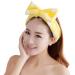 Demarkt Bowknot Headband Hairband Hair Accessories Hair Wrap for Makeup Facial Cleansing Facial Care Yellow