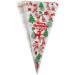 VDL Pack of 100 Christmas Sweet Cones 17x33cm X'mas Themed Clear Treat Bags with Twist Ties - Buy Online on GoSupps.com