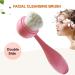 Pink Double-Sided Face Cleansing Brush | Soft Bristles for Exfoliating and Massaging | Silicone Face Brush for Skin Care - Buy Online on GoSupps.com