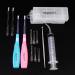 Airgoesin Tonsil Stone & Earwax Remover Kit with LED Tool - 2 Sets, Stainless Steel Pick, Oral Syringe, Irrigation Ear Syringe - Blue/Pink - Buy Online on GoSupps.com