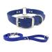 Regal Dog Product's dog collar waterproof with 1.5 meters leash for small medium -sized large dogs (blue) - collar with middle ring and leash for dogs - dog collar for puppies to large dogs of large collars and leash