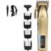 Professional Hair Clipper Rechargeable LCD Digital Display Oil Head Clipper Hair Salon Trimmer(Brass)