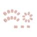 QINGGE Pink Glitter French Tip Press on Nails - 24Pcs Short Square Fake Nails for Women - Buy Online on GoSupps.com