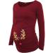 Pregnant Deer Christmas Maternity Hooded Top - Winter Warm Long Sleeve Pullover for Women, Size Large - Buy Online on GoSupps.com