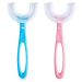 2 Pack Kids U-Shaped Toothbrush - 360° Oral Teeth Cleaning Design, Toothbrush for 1 Year Old, Portable Toothbrush Oral Cleaning Tools (6-12 Years Old)