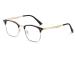 Literary Square Metal Frame Blue Light Blocking Glasses for Women Men Anti UV Ray Computer Reading Glasses for Women Men Glod-black 53 Millimeters