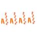 Lurrose 4 pieces of spherical backing strips Multi -tools back massage device -self -massage device Tool body roll for muscles -rolling lymph peel gel magnetic pearls 115x5.6cmx4pcs orangex4stk