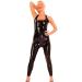 Latex Suit Rubber Ladies Neck Sleeveless Tight Black X-Large Black X-Large