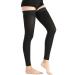 Thigh High Medical Compression Stockings for Women & Men Footless 20-30 mmHg Firm Graduated Support Compression Hose for Treatment Varicose Veins Swelling Footless Black Large