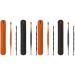 4sets Steel Care Earwax Adult Pick Cleaning Adults Picker Household Reusable Spiral End with Kit for Cleaner Double-Headed Professional Spoon Practical Curette Remover Double Orange dark Greyx2pcs 15.5x3cmx2pcs