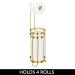 mDesign Soft Brass Toilet Paper Holder Stand with Storage - Holds 3 Spare Rolls - Free Standing Dispenser for Mega Rolls - Ideal for Bathrooms/Powder Rooms - Buy Online on GoSupps.com