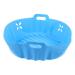 Zerodeko Air Hole Fryer Liner Baking Pans Silicone Liner for Air Fryer Air Fryer Silicone Liner Basket Square Blue 20X6.5CM