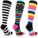 beister Compression Socks for Women & Men 15-20 mmHg Knee High Circulation Support Hose for Running Cycling Sports Multi-Colour-01 (3 Pairs) L-XL