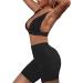 Women's High Waist Bodycon Yoga Leggings & Crop Top Set - Black | Gym Workout Outfit - Buy Online on GoSupps.com