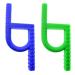 Sensory silicone chewing tools for ADHD teething autism nail biting stop chewing tube speech therapy (green and blue)