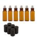 12Pcs 5ml Amber Glass Roll-on Bottles with Stainless Steel Rollers and Black Caps - Perfect for Essential Oils, Perfumes, Lip Balms - Buy Online on GoSupps.com