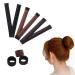 MYEAST 3-Piece Women's Hair Bun Maker Kids Ballerina Bun Shaper French Donut Hair Fold Wrap Snap(1 Light Brown-1 brown-1 black)