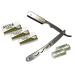 CS-102 Stainless Steel Professional Barber Straight Edge Razor with 15 Astra Double Edge Razor Blades (Silver + 15 Astra Blades)