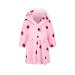Xinne young girls soft bathrobe cute pattern Roben toddler baby flannel hoodie pajamas nightwear pink strawberry 120/5t