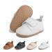 Sonsage Infant Baby Boys Girls Oxford Shoes Pu Leather Lace-Up Anti-Slip Trainer Soft Rubber Sole Toddler First Walking Sneakers 0-6 Months C White