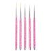 5 pieces nail brush thin nailart brush finelin professional gel brush for nails thin nail art brush set for DIY nail art glitter gel draw details (pink)