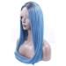 Natural Silky Long Straight Lace Front Wig - 2 Tone Gradient Heat Resistant Synthetic Hair for Daily Wear & Cosplay - 18in/14in - Buy Online on GoSupps.com