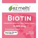 EZ Melts Biotin 5000mcg Sublingual Vitamins - 90 Fast Dissolve Tablets - Vegan & Sugar-Free - Natural Strawberry Flavor for Hair, Skin & Nails - Buy Online on GoSupps.com