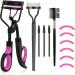 Eyelash Curlers Eyebrow Brush Kit Comes with Eyelash Comb Seperator 1 Piece Angled Eyebrow Brushes/Comb 3 Mascara Brushes 6 Silicone Refills Pads for Lash & Brow for Women Lash Curler
