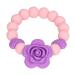 Baby Teething Toy  Soft Silicone Teething Bracelet Flower Shape Design DIY Infant Teething Toy Cute Baby Direct Chew Bracelet for Newborns and Toddlers  Wearable as Mom Bracelet (Purple)