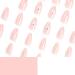 24Pcs Short False Nails - Pink French False Nails Press on Nails - Full Cover False Nails White Almond Stick on Nails - French Fake Nails Stick on Nails for Women and Girls Nail Art Simple White Bow - Buy Online on GoSupps.com