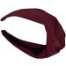 Minkissy Wide Knotted Headband Twist Turban Hairband Solid Cross Turban Hairhoop for Yoga Sport or Daily Wear (Claret) - Buy Online on GoSupps.com