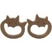 Wendysun 5pcs Cartoon Wood Teether Set - Natural Animal Bat Shape Baby Teething Beech Teether DIY Toy - Buy Online on GoSupps.com