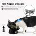 Raised Ceramic Cat Food Bowls - Anti-Vomiting, Tilted Design for Flat-Faced Cats and Small Dogs - 2pcs Set in Black and White - Dishwasher Safe - Buy Online on GoSupps.com