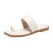 Women's Thong Sandals Women Summer Comfort Slip-On Flat Bunion Sandals Square Head Open Toe Breathable Casual Beach Shoes for Flat Feet and Plantar Fasciitis Orthopedic Toe Post 5.5 White