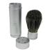 G.B.S 5.5in Silver Metal Canister Portable Badger Hair Shaving Brush for Men Travel Friendly