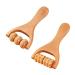 FDCGAS massage roller-2 pieces massage scooter wood trigger-point scooter body face scroll face neck anti-cellulite for gua Sha scraping massage tool fascia roll wood massage roller with handle