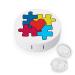 Autism Awareness Heart Puzzle Cute Contact Lens Case Travel Portable Round Contact Storage Box Kit with Mirror for Daily Outdoor