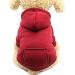 Idepet Dog Hoodie Cotton Dog Coat Warm Jacket for Small Medium Dog Puppies Teddy Chihuahua S Red