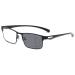 Lanomi photochrome progressive multifocus reading glasses blue light filter metal rectangle self -tinting uv400 outdoor sun reading aid visual aid multifocal computer glasses black 2.5 dioptria
